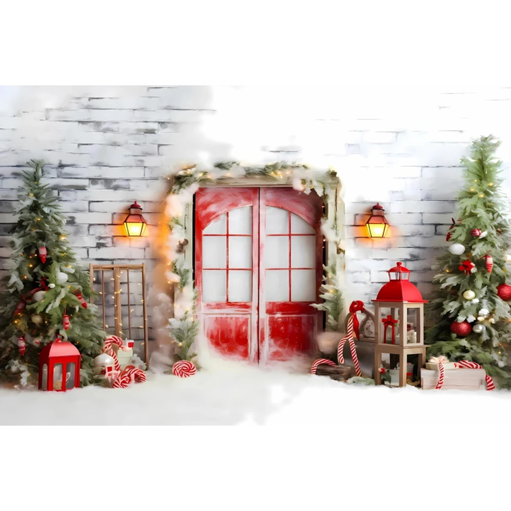 Christmas Photography Background Winter White Snow Xams Tree Party Decoration Family Children\'s Portrait Studio Props Banner