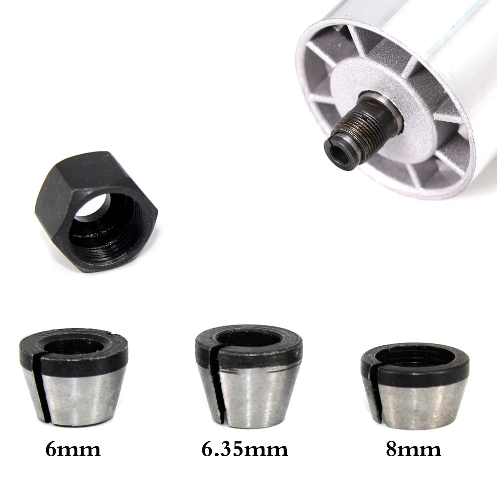 1/4 Electric Router Milling Machine 6mm 6.35mm 8mmCollet chuck with Nut for Engraving Trimming Machine Cutter Accessories