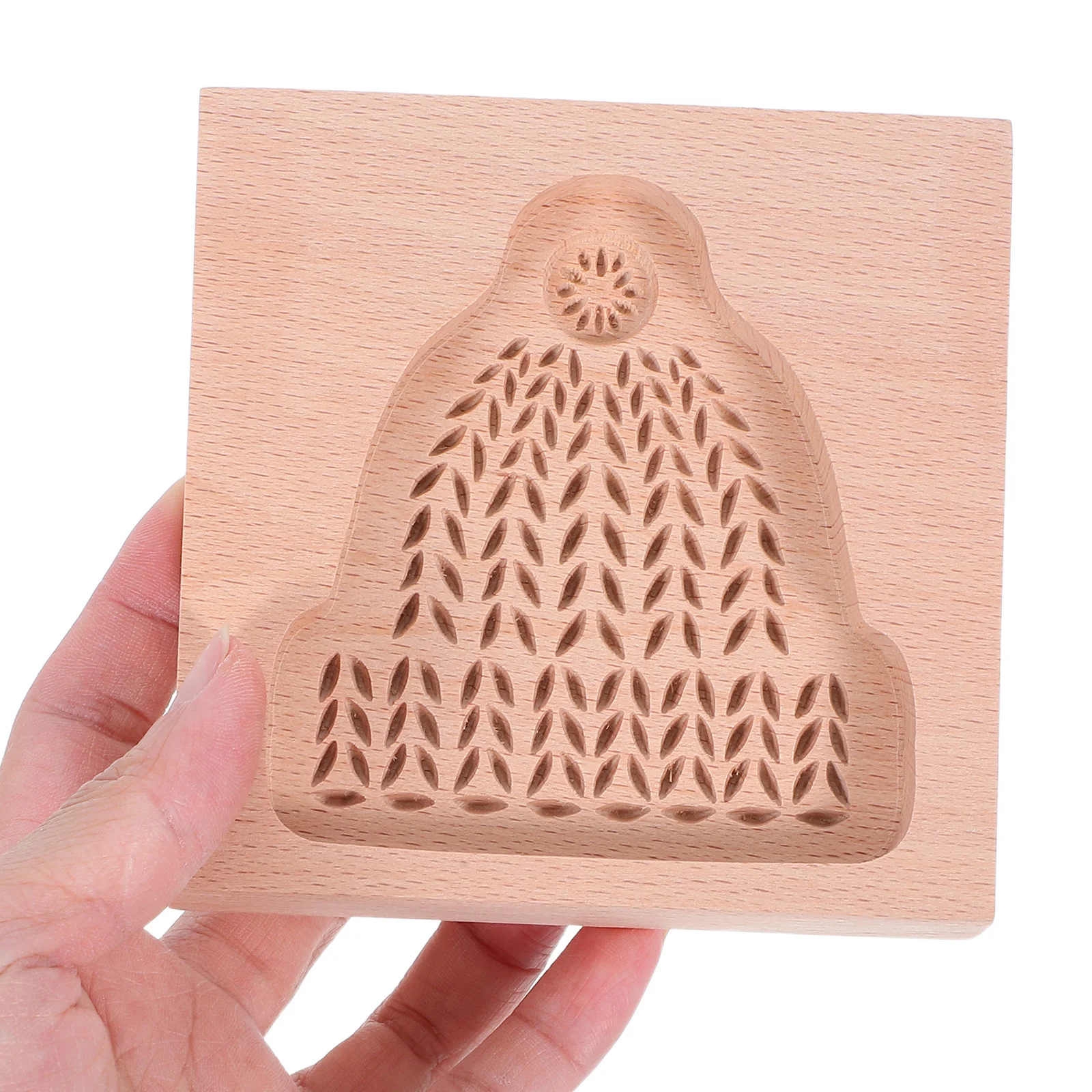 

Wood Cookie Molds Carved Wooden Christmas Hat Biscuit Molds Holiday Baking Embossing Stamps DIY Baking Tools DIY Cookie Mold