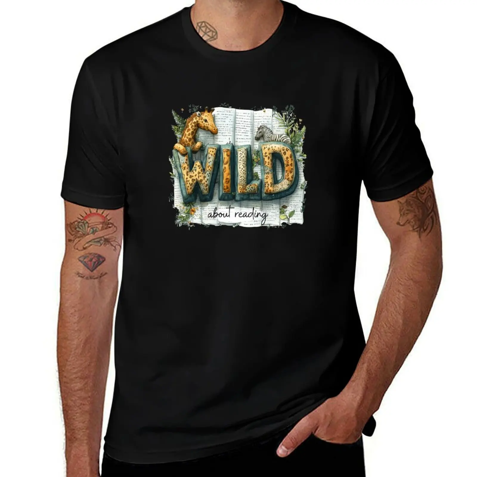 

Wild About Reading T-Shirt blanks cotton graphic tees plain black t shirts men