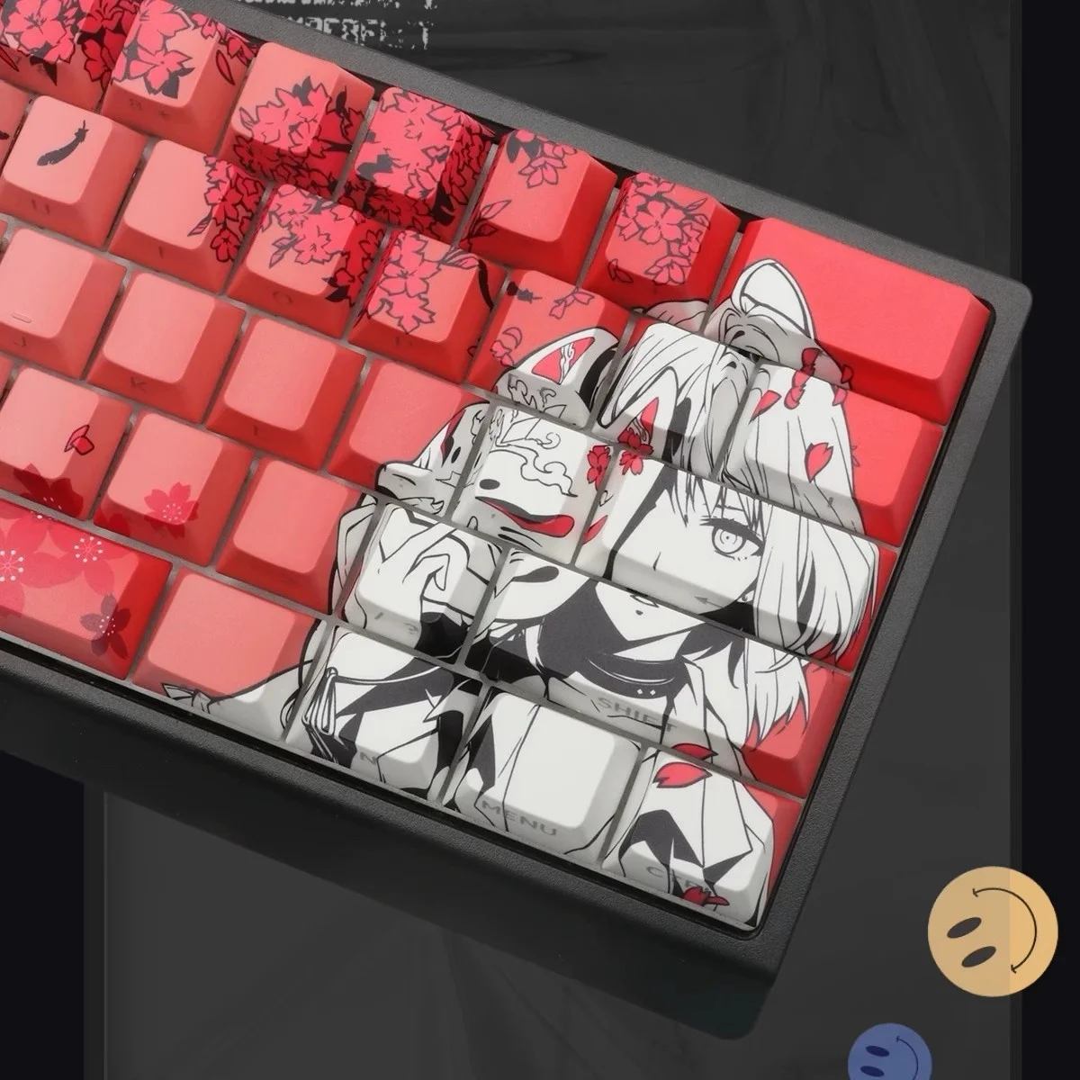 Fox Mask Fox Face Girl Keycaps Pbt Mechanical Keyboard Original Height Keycaps Thermal Sublimation Customize Gamer Office Keycap