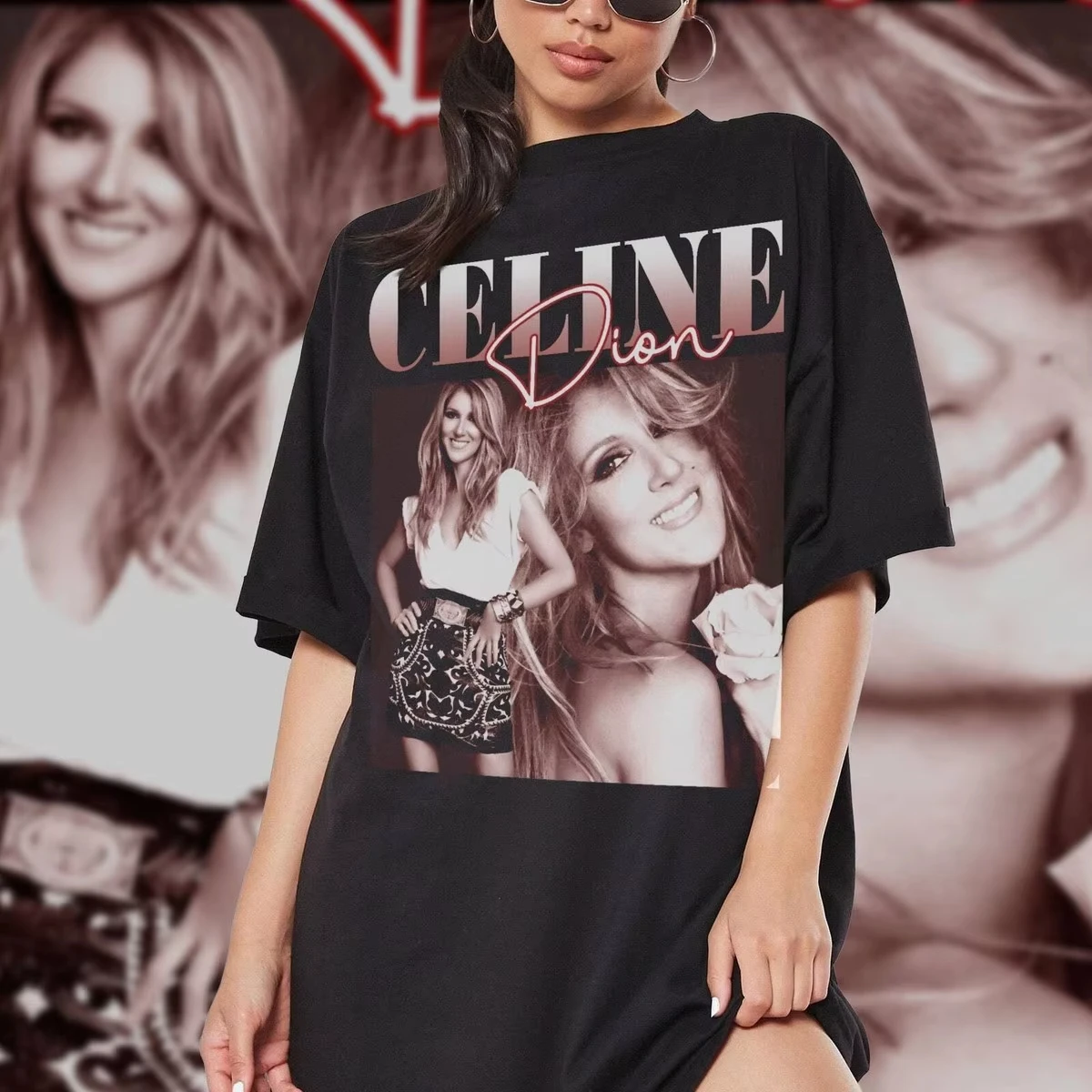 2026 New Celine Dion Metal Funny Large Printed Cotton Men's T-Shirt Short Sleeve T-Shirts Titanic Movie Hipster Tops