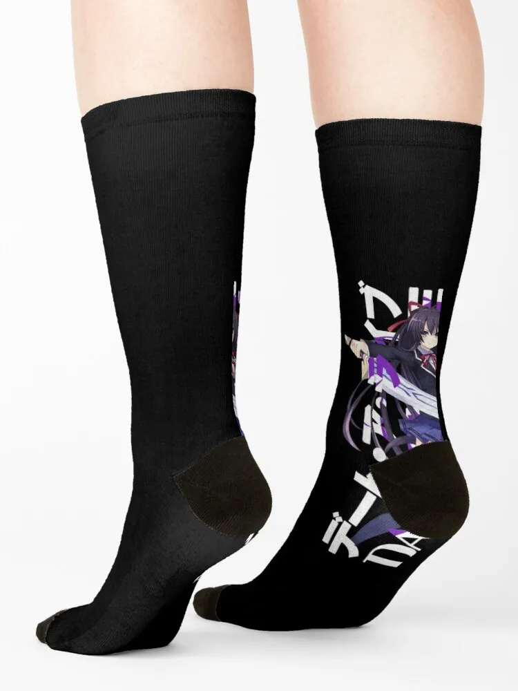 Date a Live Tohka Yatogami Typography Socks kawaii Crossfit Toe sports christmas gift Man Socks Women's