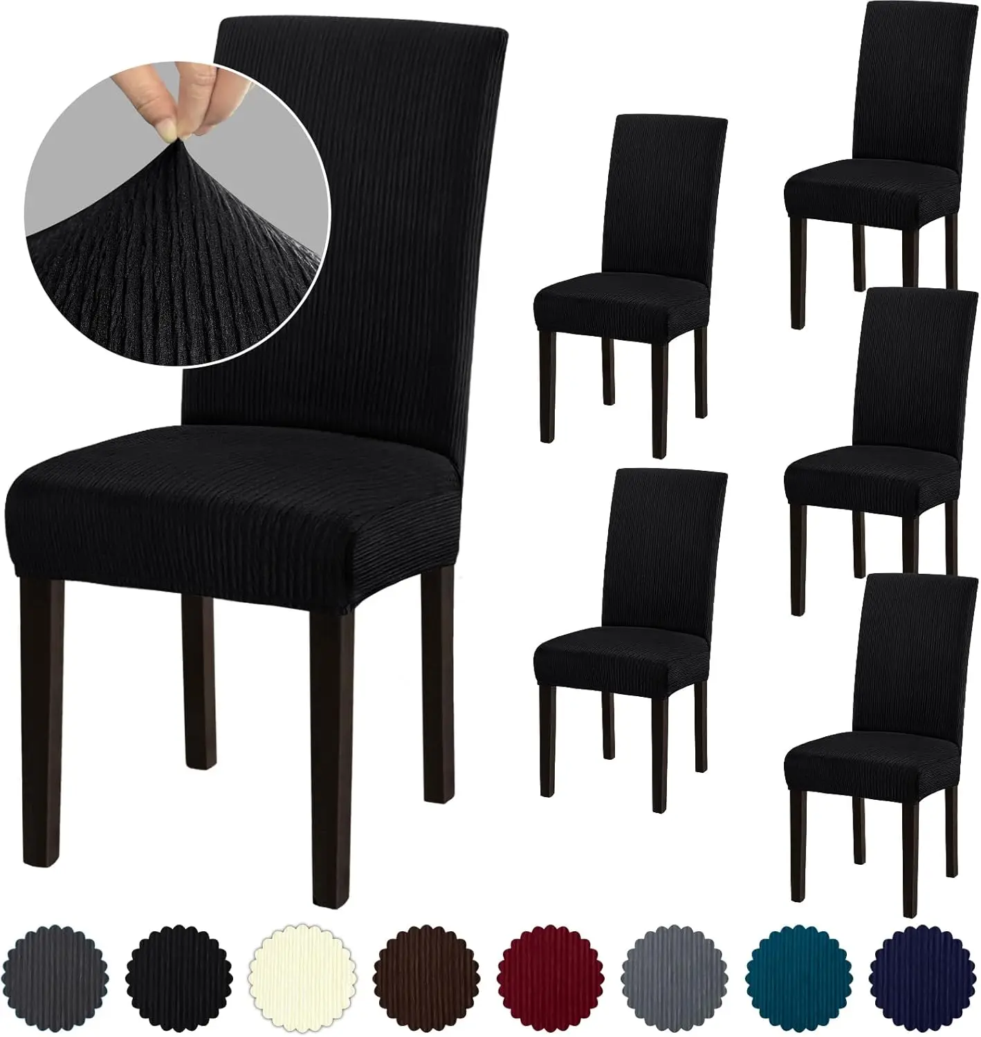 

Chair Covers, Stretch Dining Room Chair Covers Set Of 6, Removable Washable Chair Covers For Dining Chairs, Dining Chair