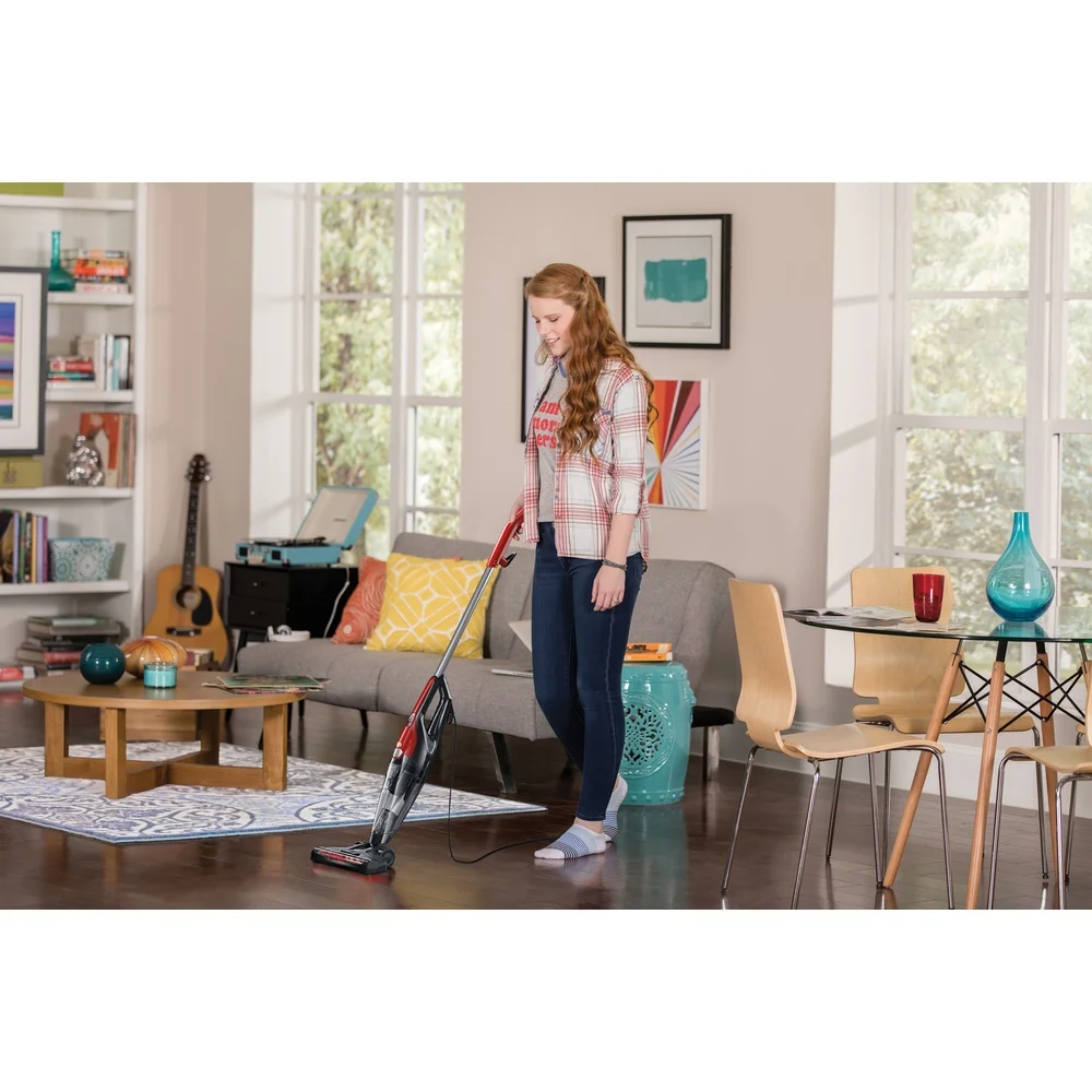 Проводной пылесос 4-в-1, легкий ручной, мощный всасывающий, легко опустая чашка для грязи, чистка над пол, многоповерхностная