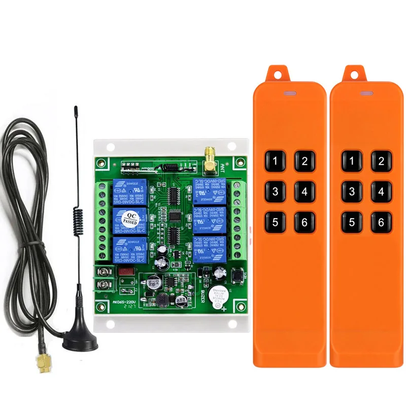 universal DC 12V  24V 36V   6CH 10A relay RF Wireless radio Remote Control switch   868mhz Industrial/agricultural  1000m