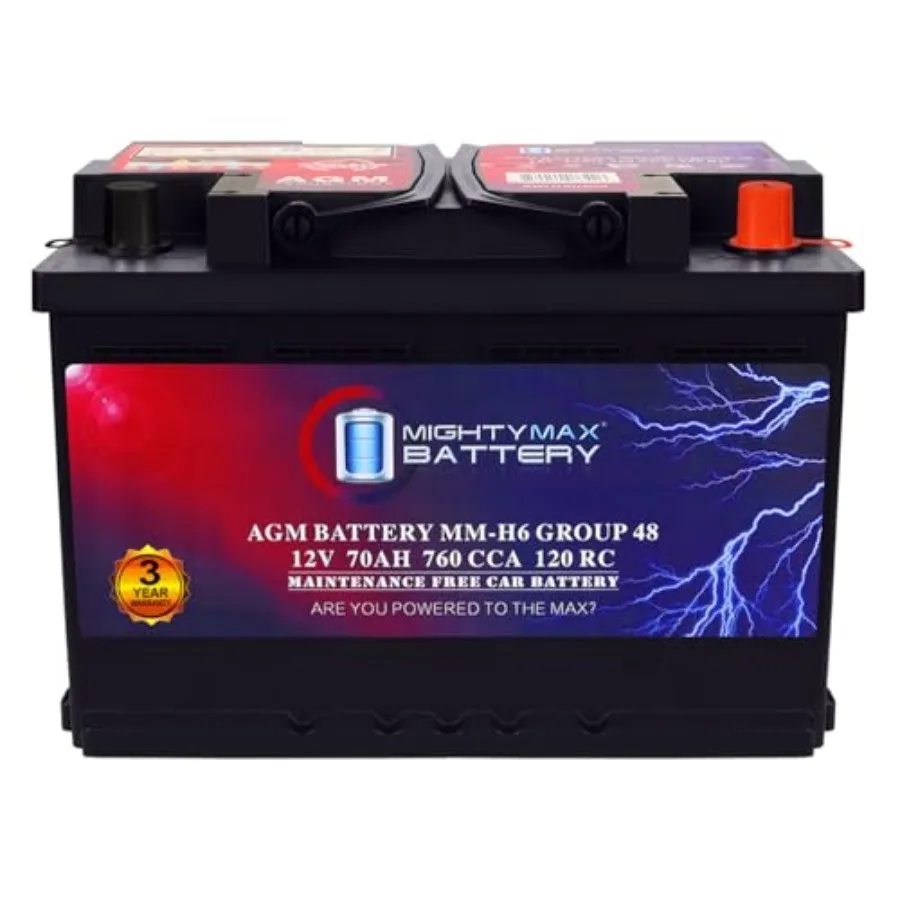 

Start and Stop Car BCI Group Size 48 12V 70 AH 120RC 760 CCA Rechargeable AGM Car Battery