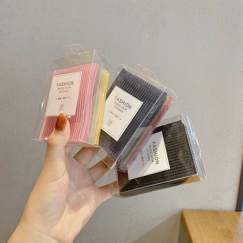 10Pcs Solid Color Bangs Magic Paste Posts Hair Sticker Clip Women Wash Face Makeup Patch Styling Tools Accessories