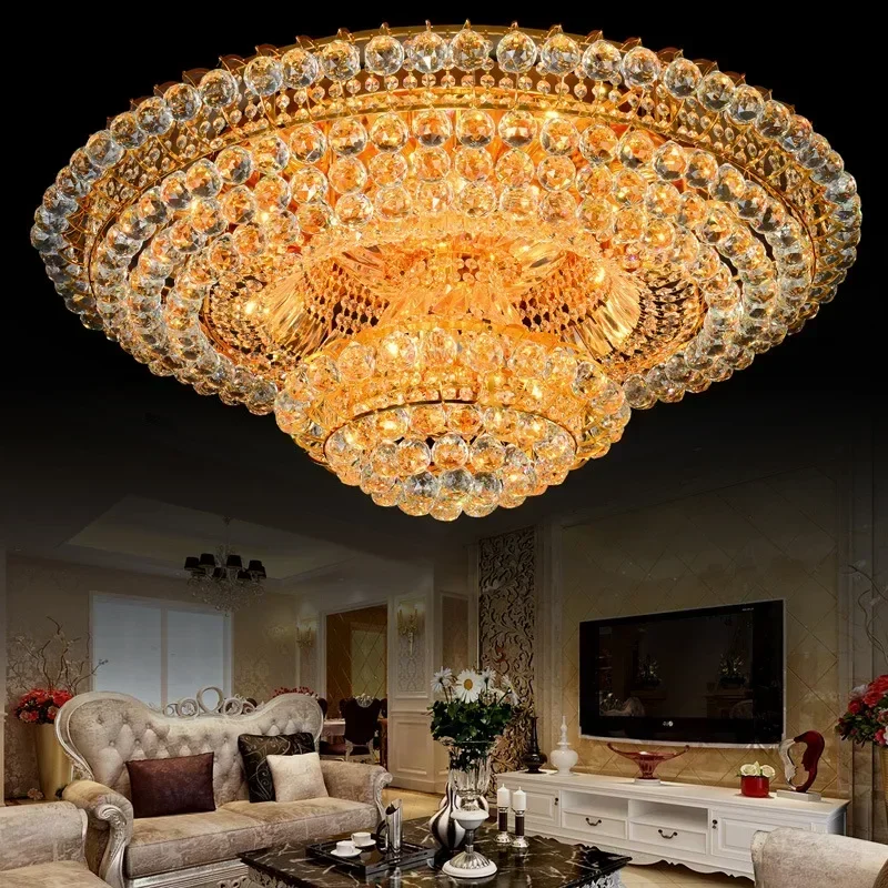 

Modern Restaurant Design Led Hanging Crystal Chandelier Luxury Pendant Light Modern Gold K9 Crystal Led Ceiling Light