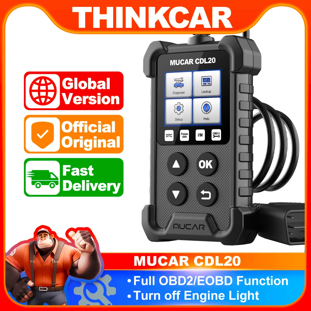 MUCAR CDL20 OBD2 Car Diagnostic Tools OBD 2 Code Reader Scanner For Engine Diagnosis 10 OBD2 Free Auto DTC Lookup 8 Languages