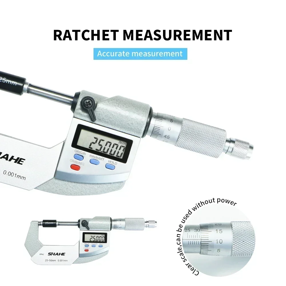 IP 65 Digital Micrometer 0.001 mm Digital Caliper Vernier Gauge Micrometer 25-50 mm Digital Outside Micrometer