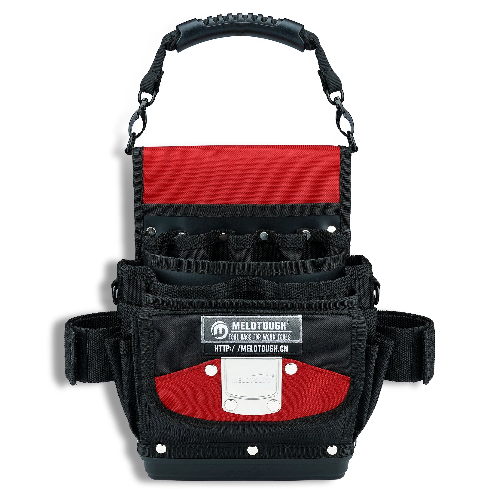 ベルトクリップ付きツールポーチバッグ、オープンタイプツールポーチ、ハードボトム付きHVACメンテナンスツールバッグ（整備士、大工、暖房技師向け）