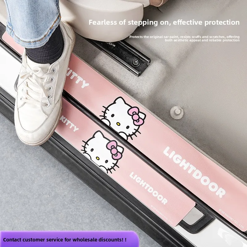 

Hello Kitty Car Stickers Protector Car Door Sill Sticker Scratchproof Stickers Protector Auto Bumper Strip Car Protect Tape