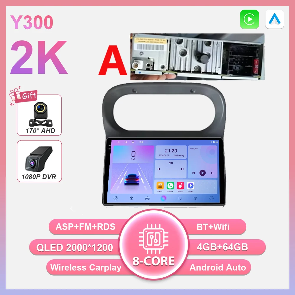 Android 16 Carplay Auto autoradio voor Renault Twingo 1 2005 - 2013 multimediaspeler autoradio Wifi BT scherm GPS navigatie