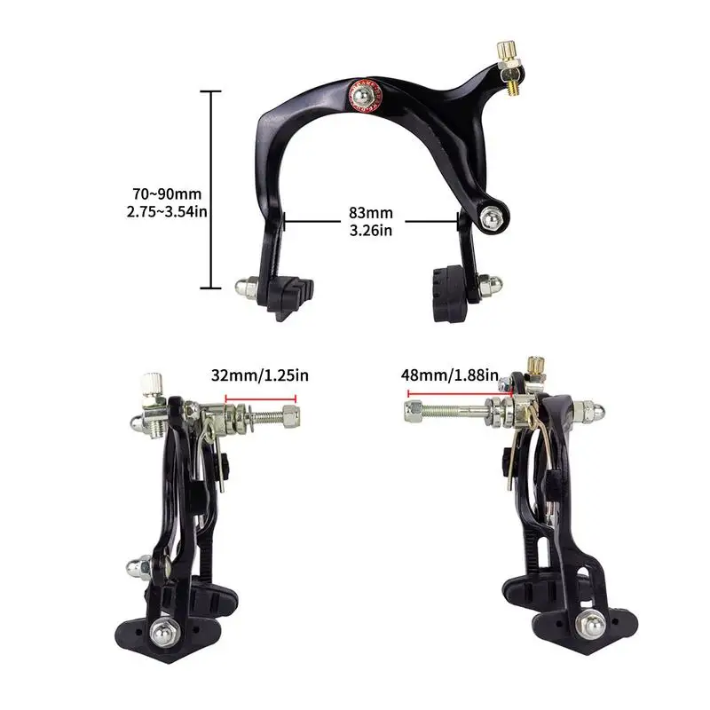 Aluminum Alloy Dual-Pivot Brake Set Side Pull Brake Set C Brake Bicycle Brake Calipers Front And Rear Brake Long Arm Calipers