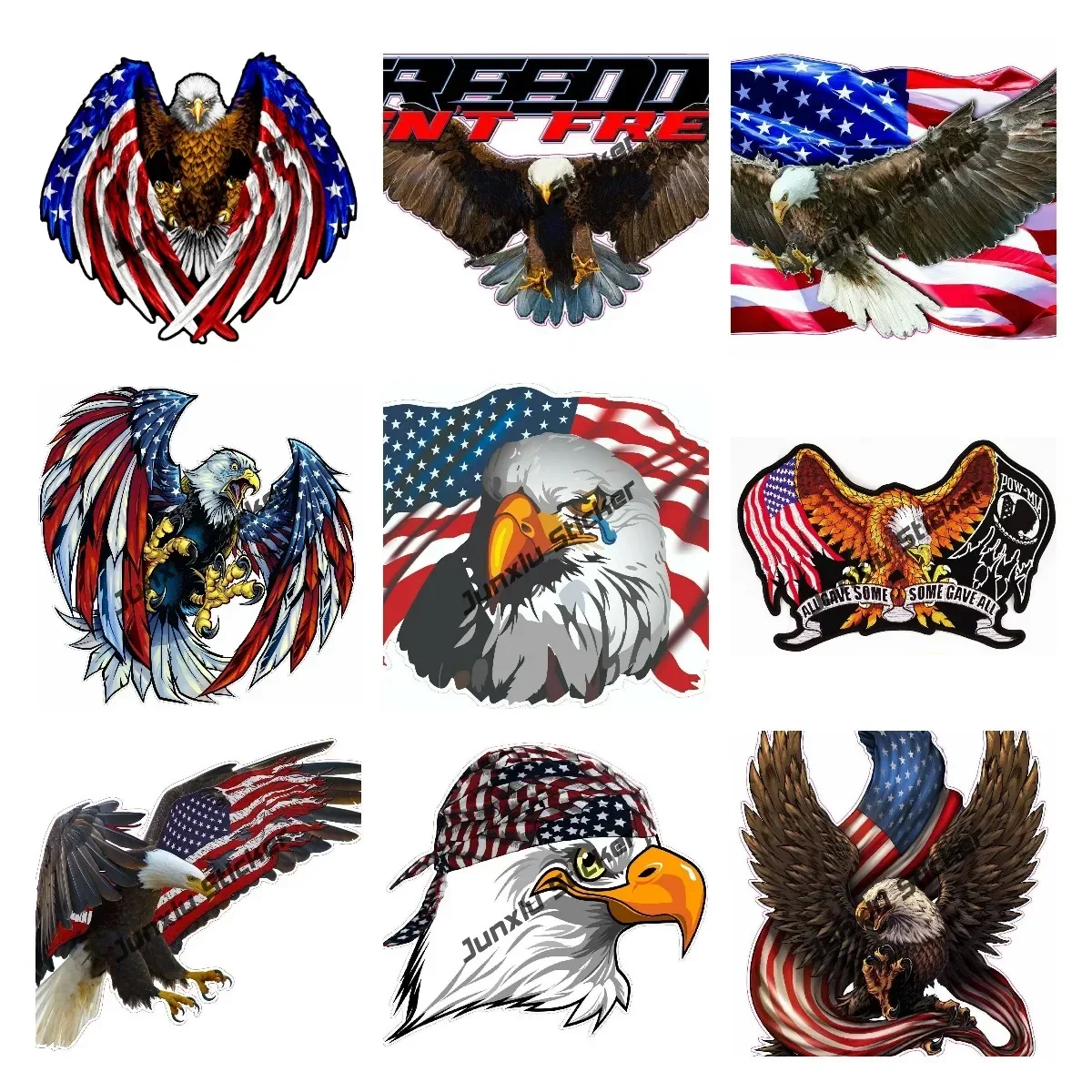 Patriotic Freedom American Bald Eagle Vinyl Sticker Car Assessoires for SUV Cars Truck Window SUV Laptop Sticker Motorsport