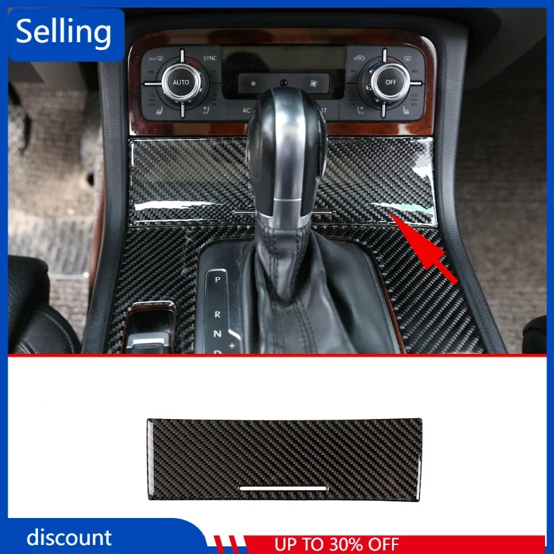 

Car Carbon Fiber Central Control Ashtray Panel Decoration Trim 3D Sticker Accessories For Volkswagen Touareg 2011-2018