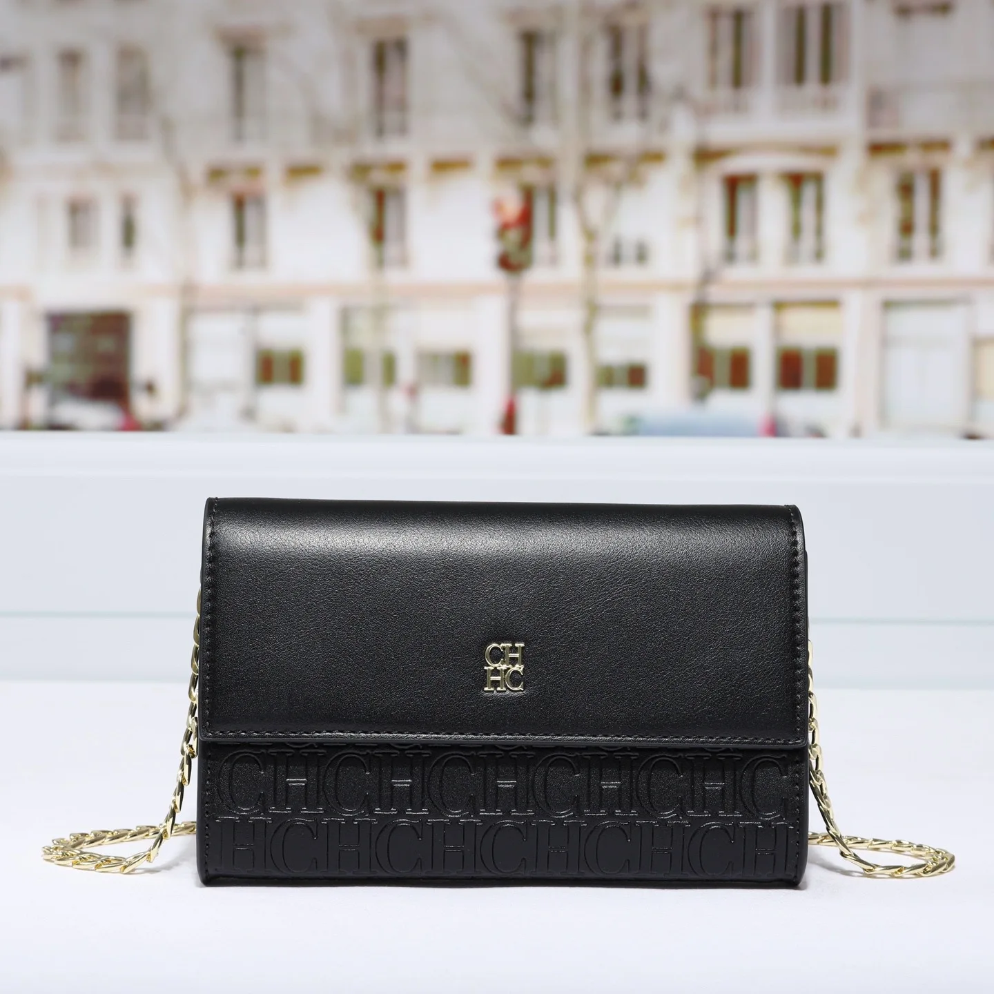 New women's bag CH high-end texture popular messenger bag one shoulder underarm bag retro small bag small square bag