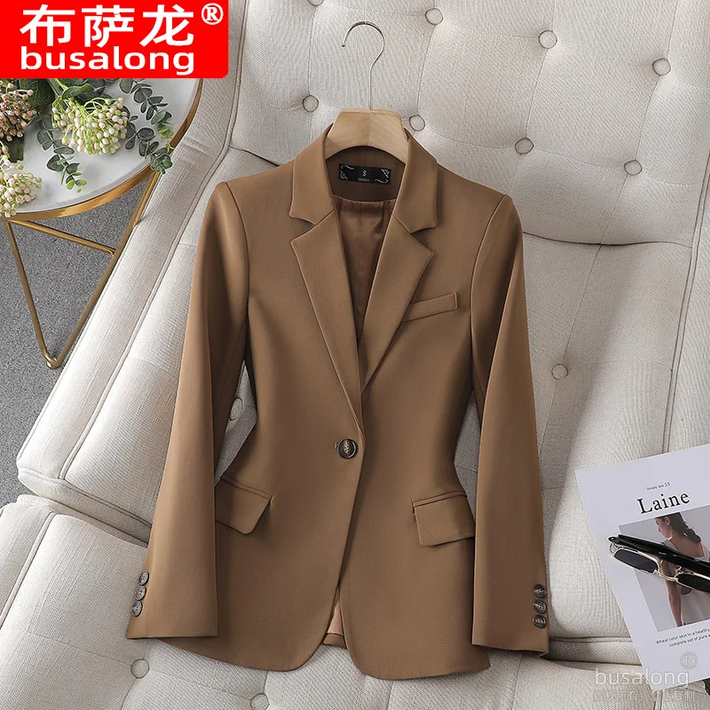 Novo elegante moda terno casual feminino manga longa blazer profissional formal jaqueta única workwear8231