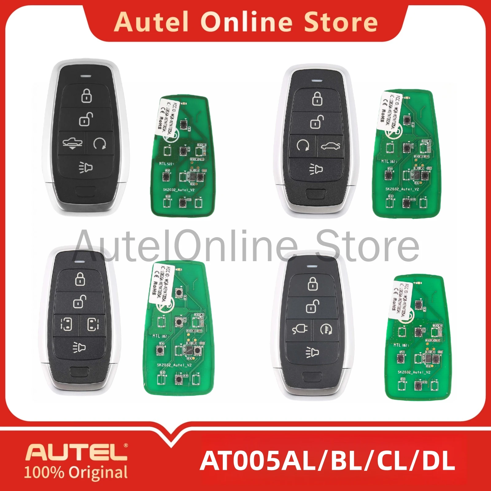 

AUTEL IKEYAT005AL IKEYAT005BL AT005AL AT005BL AT005CL AT005DL 5 Buttons Universal Smart Remote Key for KM100/IM508/IM608