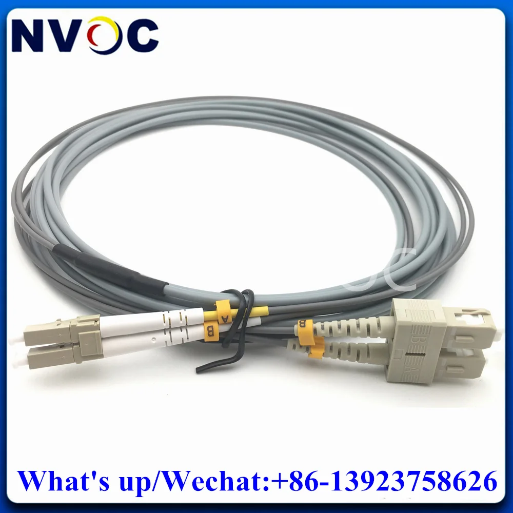 

6Pcs LC/UPC-LCUPC MM 62.5/125 50/125,DX,3.0mm,1M 3M 5M,PVC,Gray,OM1 OM2 Armored Dual-core Indoor Fiber Optic Patch Cord Cable