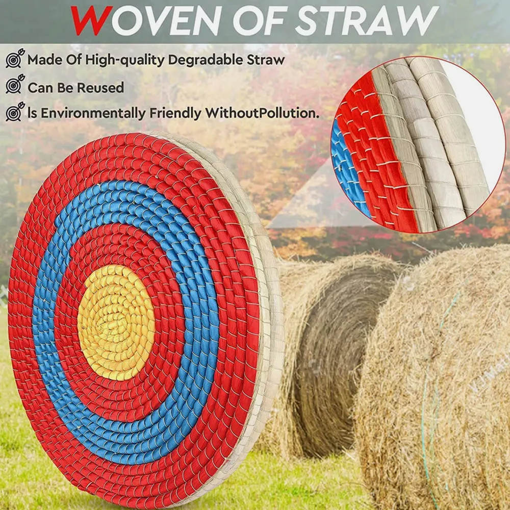 20\'\' Straw Archery Grass Target 3 Layer 6cm Thick Compound Recurve Bow Shooting Round StrawTarget for Outdoor Shooting Practice