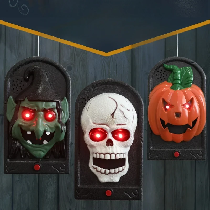 

Funny Halloween Electric Doorbell Props Ghost Festival Trick or Treat Scary Light-emitting Sound Skeleton Decoration Toy Gifts