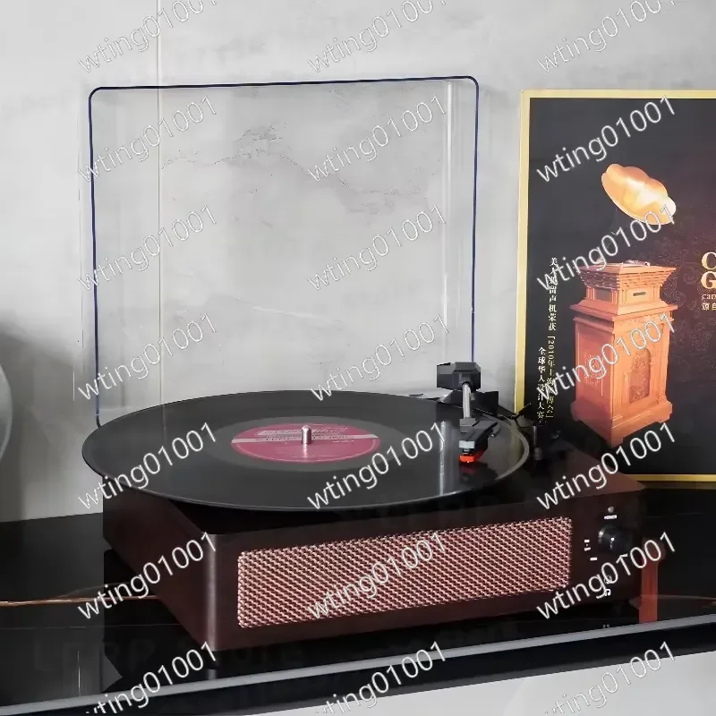 for Vintage Turntable Portable LP Player with Built-in Speakers Type-C Hi-Fi Sound Retro Record Deck