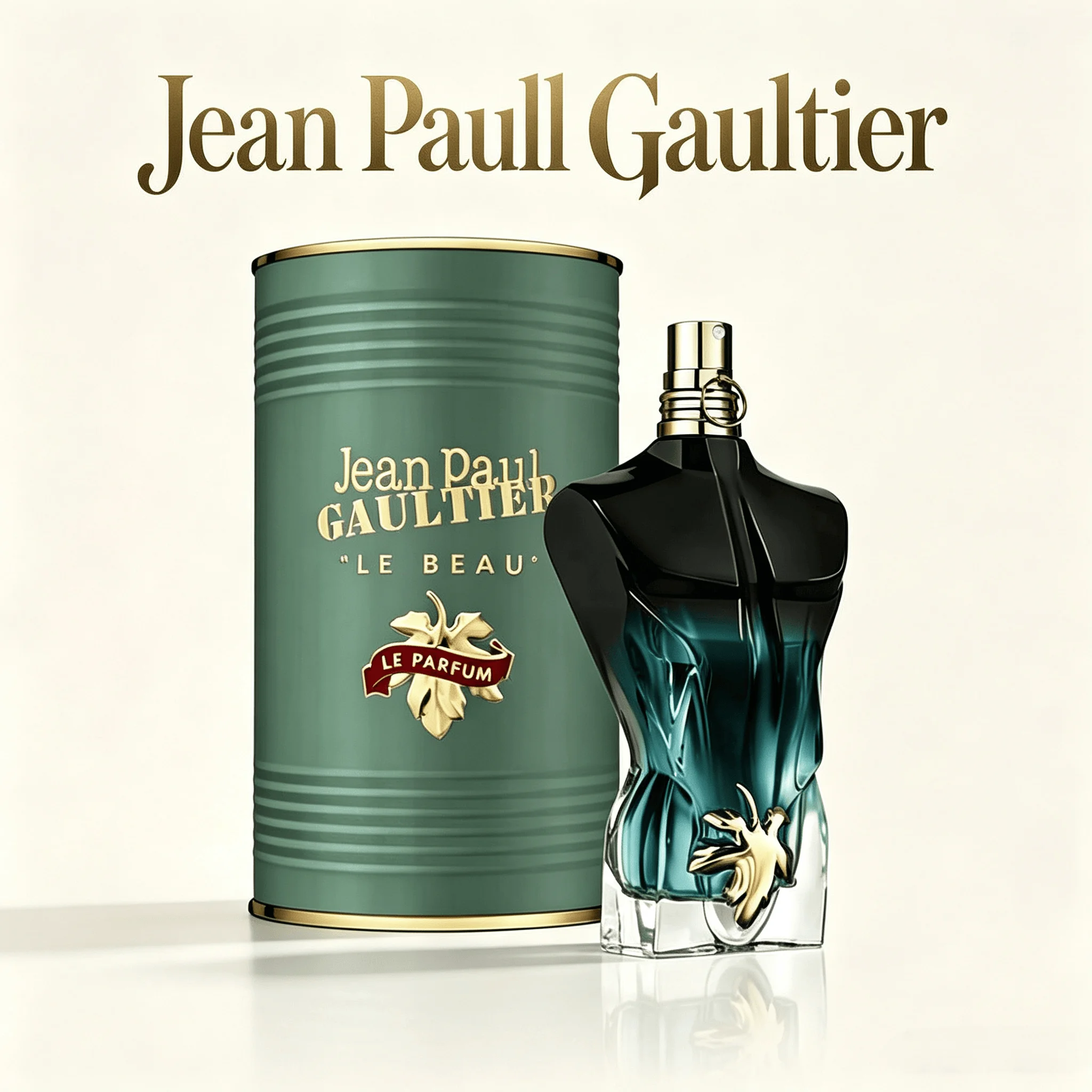 Jean Paul Gaultier Le Beau Le Parfum Cologne pour Homme, Fragrance Orientale Boisée Riche, Flacon Unique en Forme de Torse Musculaire, Bouchon Anneau Doré, Spray Élégant pour Soirée Masculine, Pour Lui