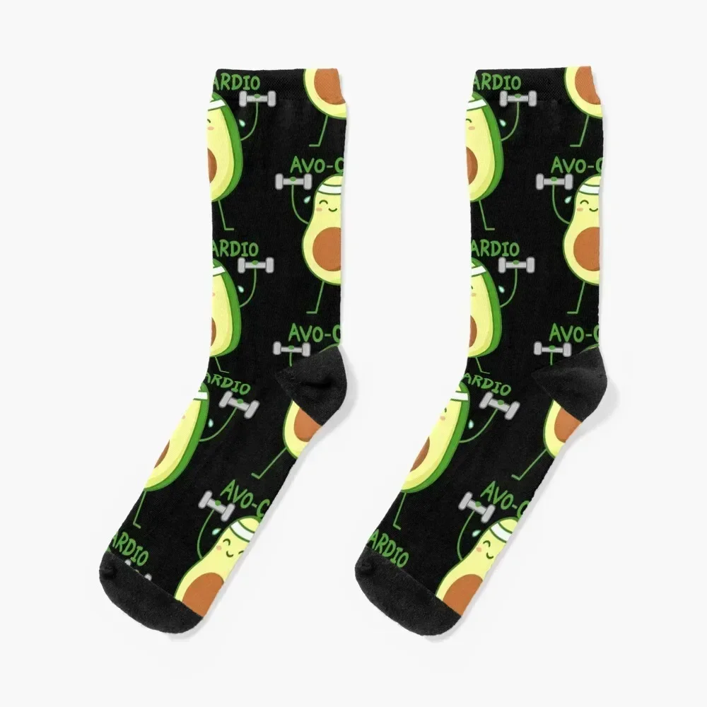 

Avocado pun. Avo-cardio. Avocado lifts weights. Socks funny gift luxe Men's winter Woman Socks Men's