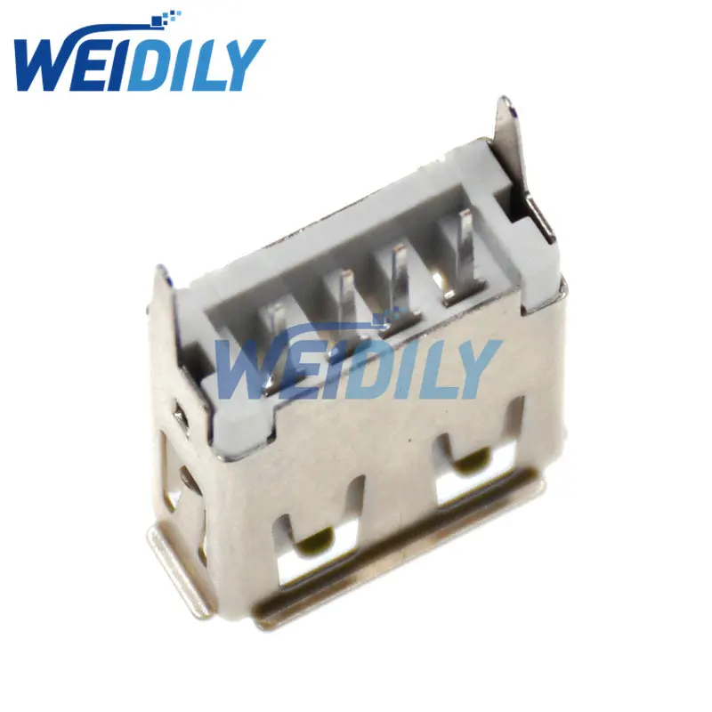 10PCS USB Socket Looper USB-A Type Connector Female 13.7MM New