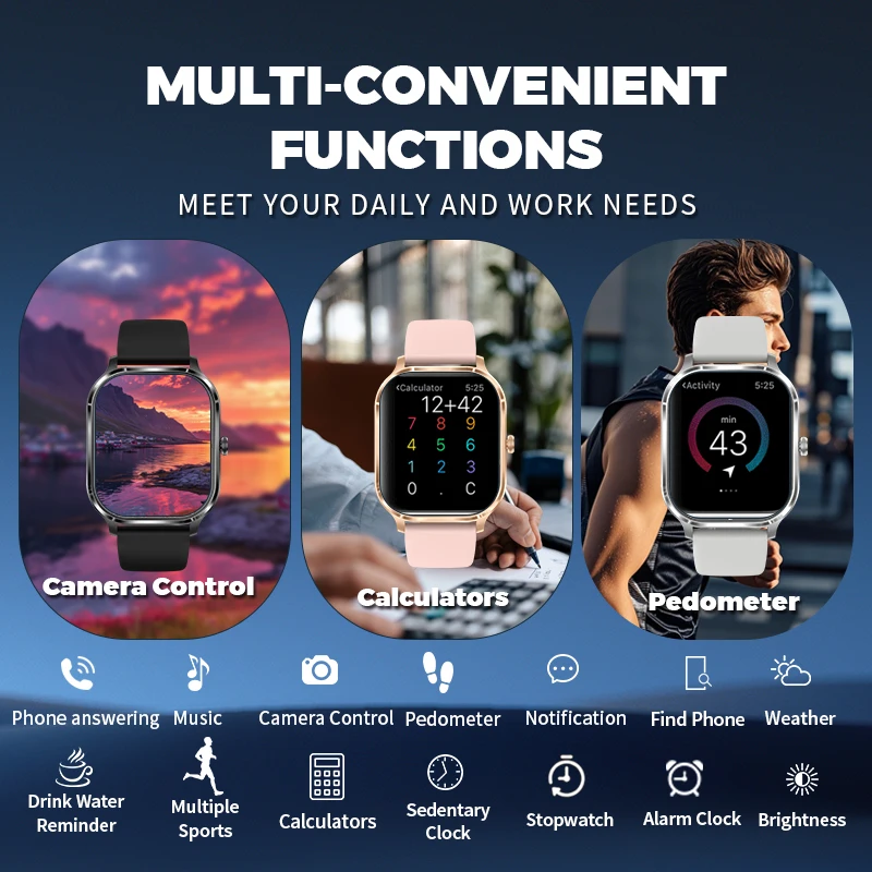 2025 novo relógio inteligente masculino presente feminino 2.01 Polegada hd tela de toque completa esportes & fitness relógio bluetooth chamada smartwatch android