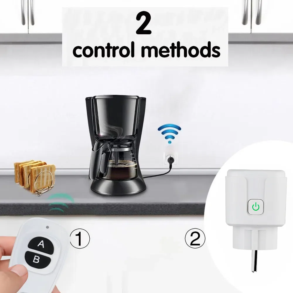 433 mhz Wireless Remote Control Switch 110V 220V 15A EU FR Smart Socket Plug Remote ON OFF Electrical Outlets for Light