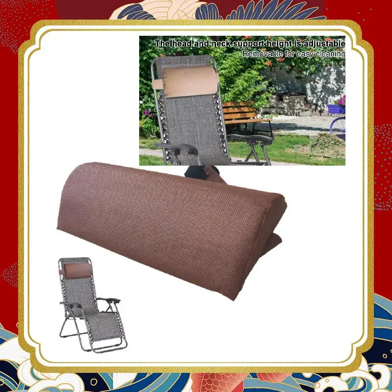 Espreguiçadeira de jardim almofada pescoço travesseiro reclinável encosto de cabeça cadeira de praia travesseiro acampamento terraço lounge cadeira almoço break resto travesseiro
