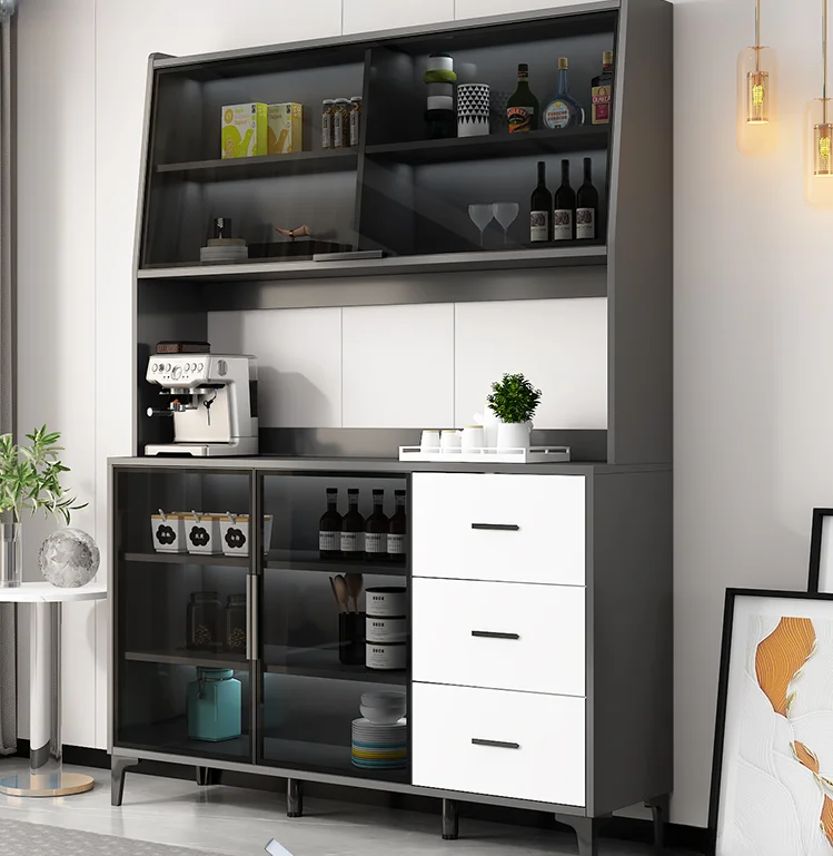 

Dinner sideboard, wine cabinet, kitchen cabinet, storage rack, living room, modern and minimalist integrated with wall support