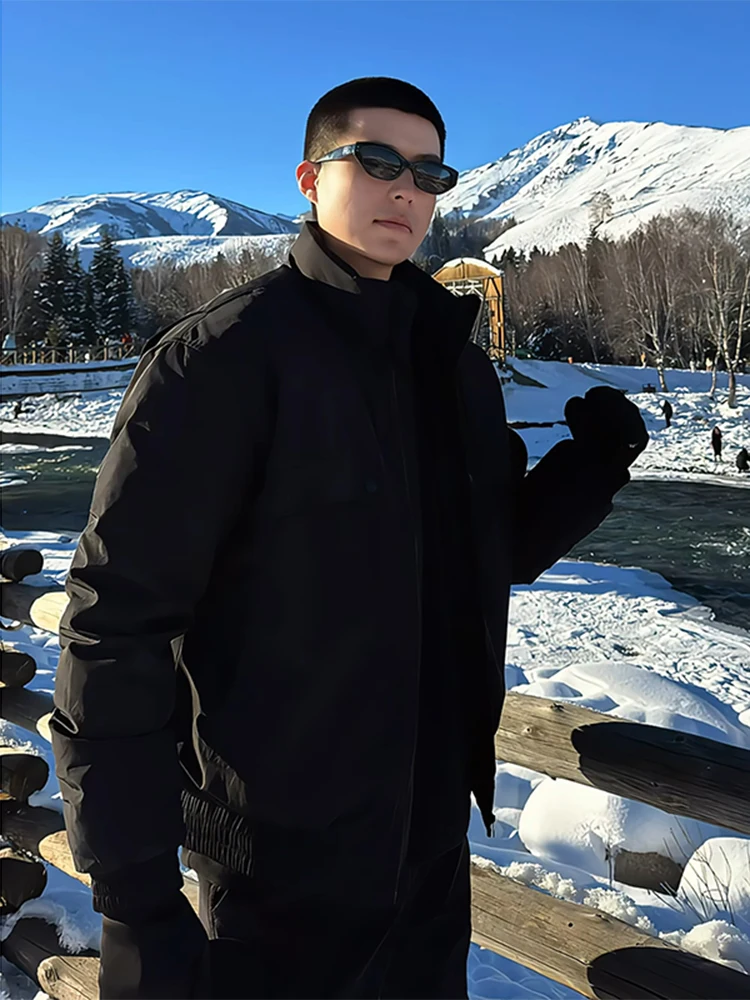 

Bla Du down Jaet Men's Winter Warmth Survival Cotton Coat American Flight Jaet Youth ular Sle Thiened Winter Coat