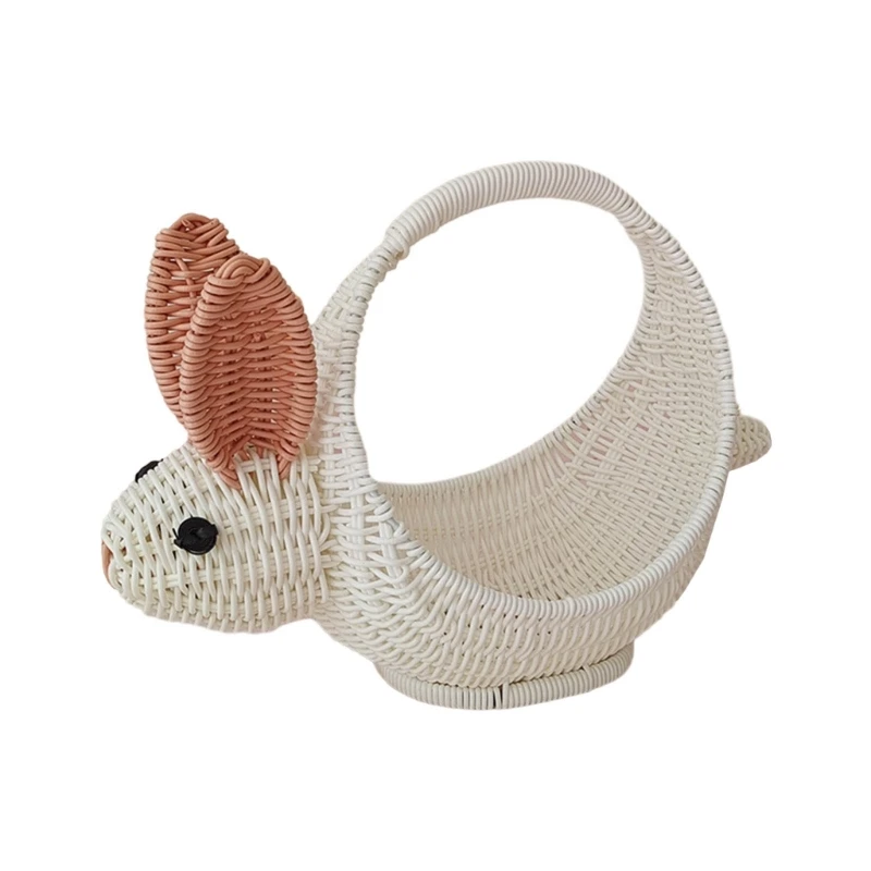 

Plastic Fruit Basket Convenient Rabbit Shaped Basket Practical and Space Saving Storage Basket Candy Holder for Office Dropship