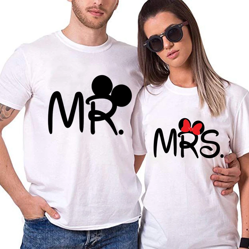 

Valentine's Day T Shirts Funny MR.MRS. Print T Shirt Fashion Summer Hot Sale Graphic Clothing Women Men Couple Y2K Tops Tees