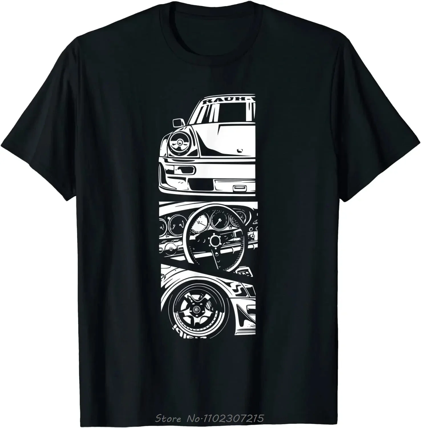 Womens Tshirt  Japanese Automotive Retro Race  T-shirt Tuning Car Fitness Womens  T Shirt O-Neck Casual