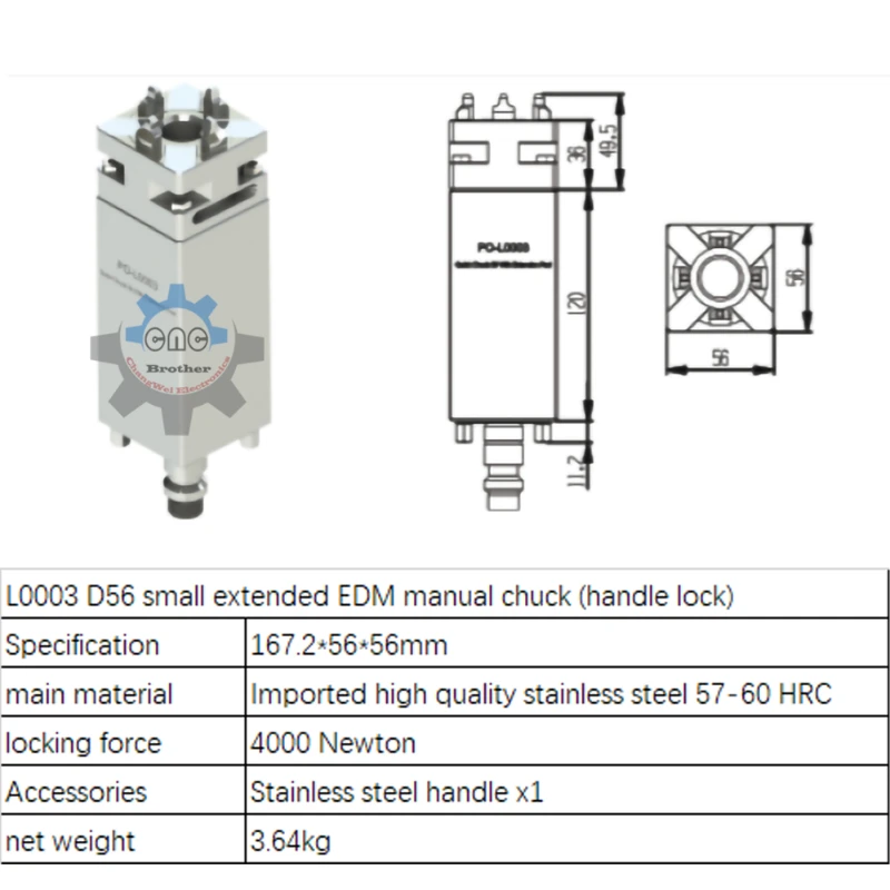 100mm Pneumatic manual Chuck for EDM Spark Machine Electrode Clamping Precision CNC Engraving Chuck apply to EROWA Interface