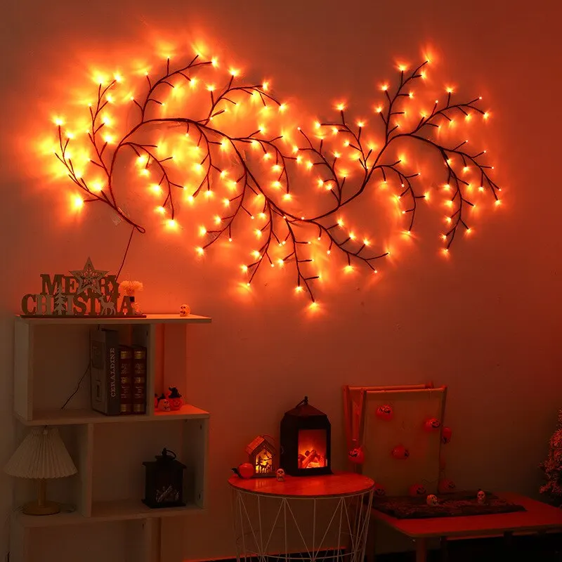 Flexible Willow Vine Light Home Wedding Decorations DIY Rattan Tree Luminous Branch Light Wall Fireplace Party Bedroom 54/144LED