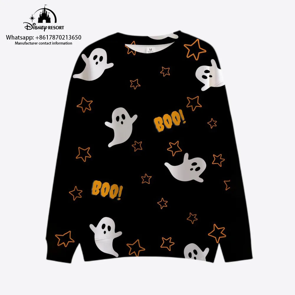 2024 Men's Casual Comfort Halloween Men's Personality Fashion Round Neck Sweatshirt Mickey Round Neck Sweatshirt