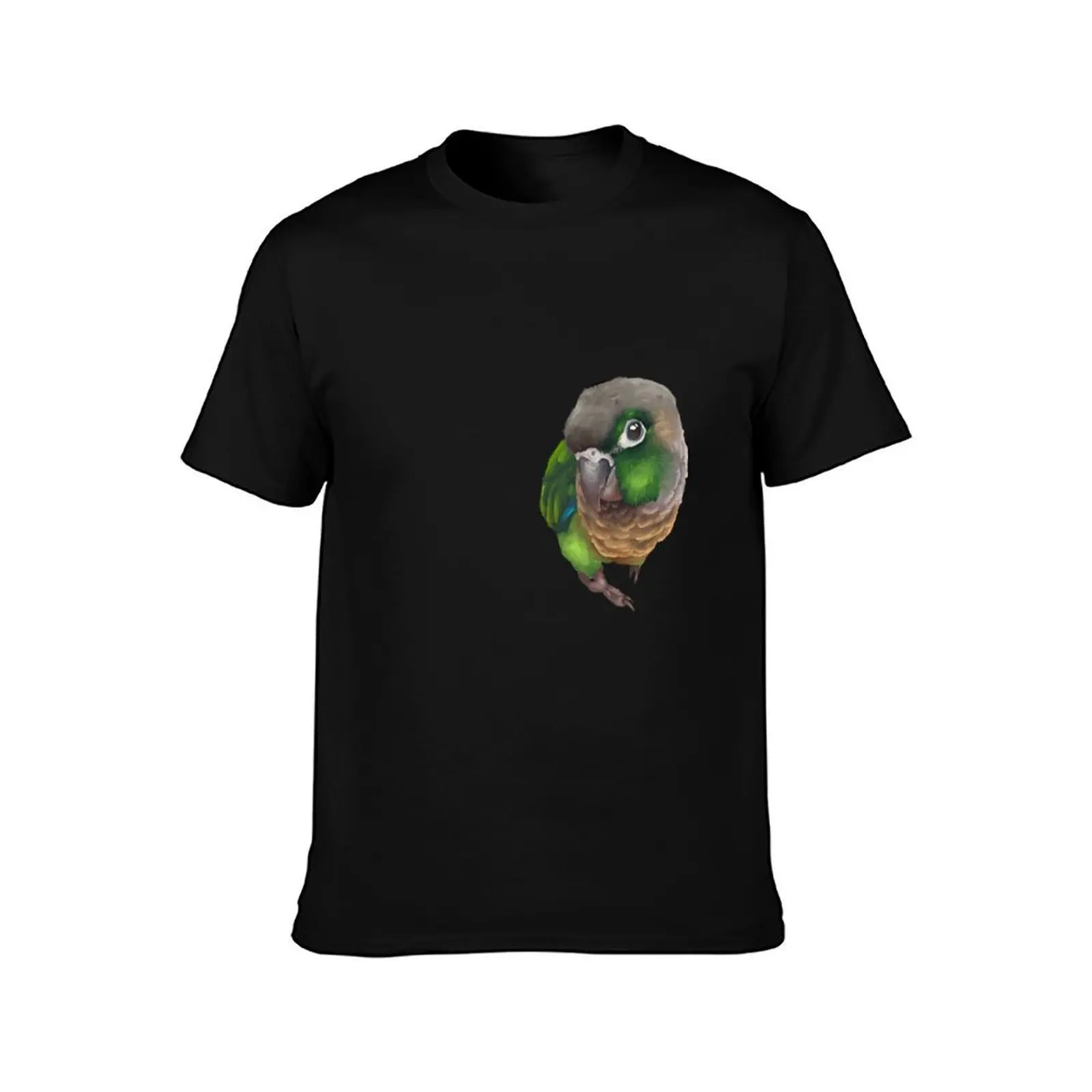Green Cheek Conure Parrot T-Shirt Summer Casual Cotton Tee Oversized Streetwear Tops Vintage Graphic Print Unisex Men Women