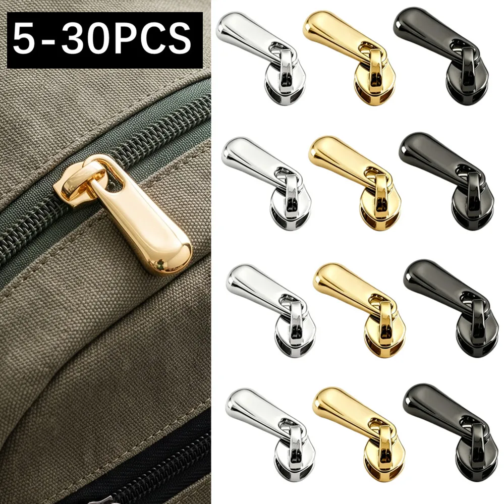 10/20/30Pcs 3# Zipper Slider for Nylon Zips Clothes Bag Zippers Puller Jacket Coat Zip Head Repair Kit DIY Sewing Accessories