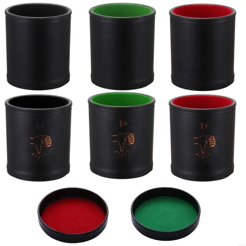 

652F Fashion PU Leather Dices Cup Hand Pattern Dices Shaker Cup Quiet Shaker Cup Bar Pubs Dices Supply