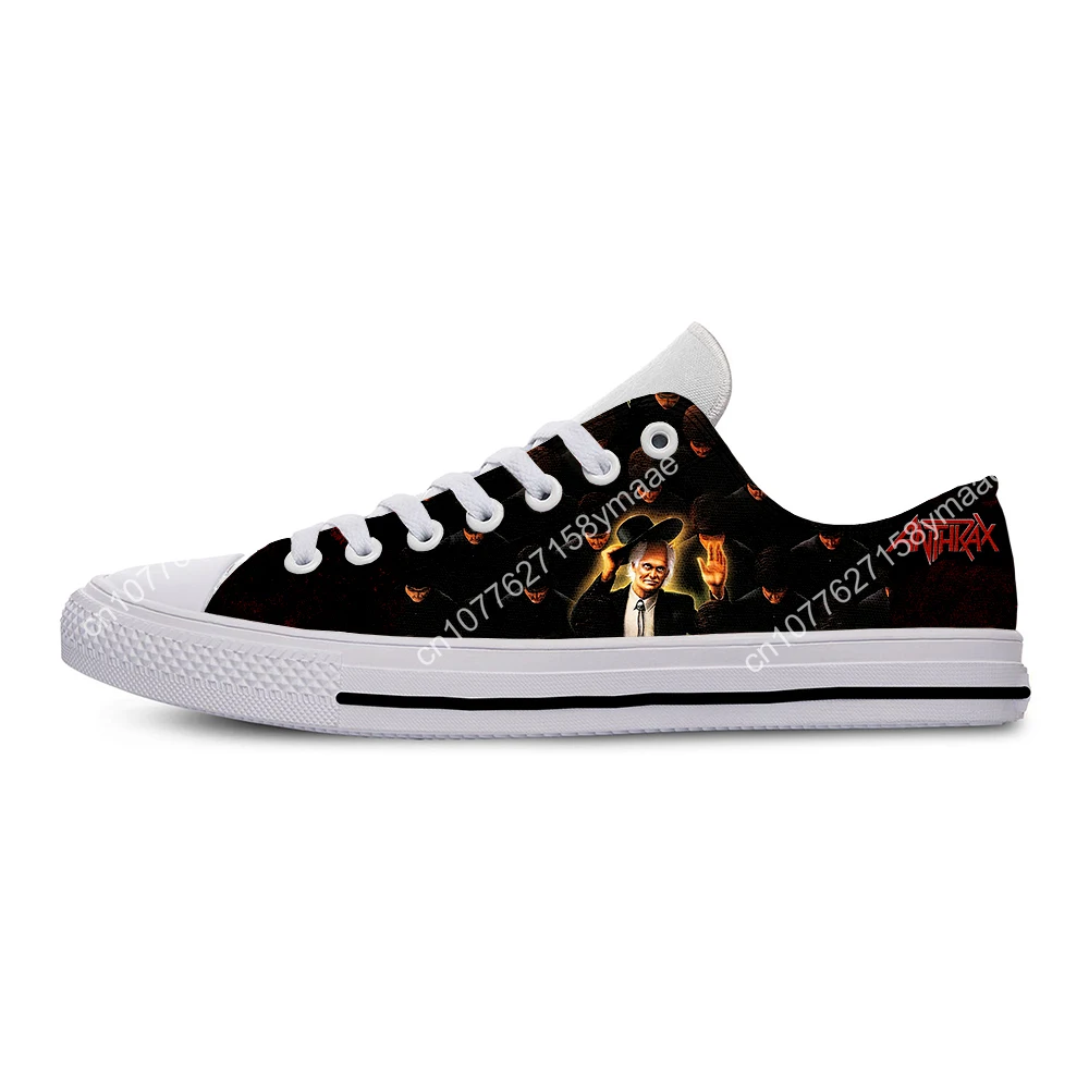 Hot Summer Fashion Low Top Man Anthrax Rock Band Woman Sneakers Classic Latest Canvas Shoes High Quality Casual Board Shoes