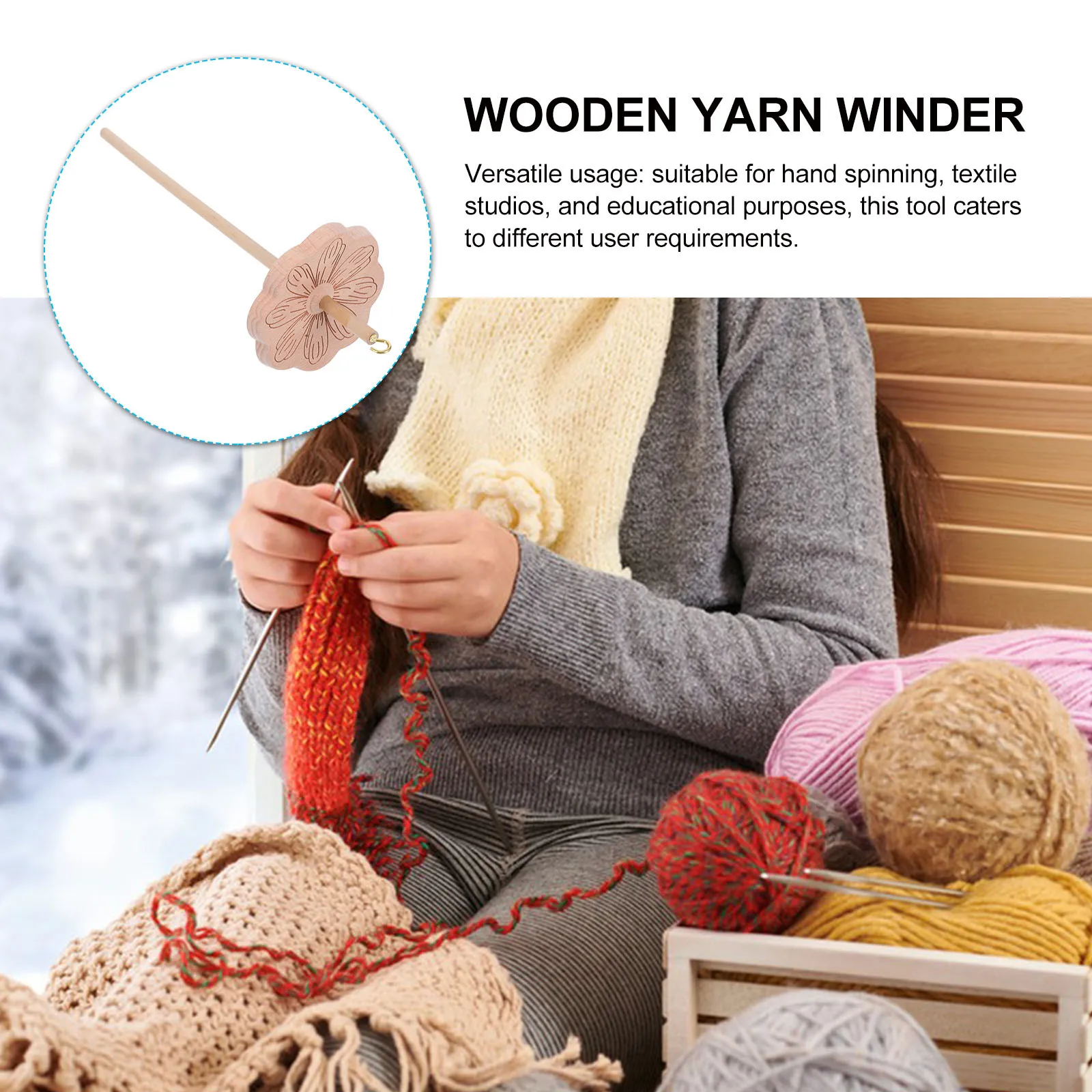 

Wooden Spindle Yarn Spinning Wheel Part Threaded Top For Hand Spinning Diy Roving Craft Beginners Tool Yarn Spinner Wheel