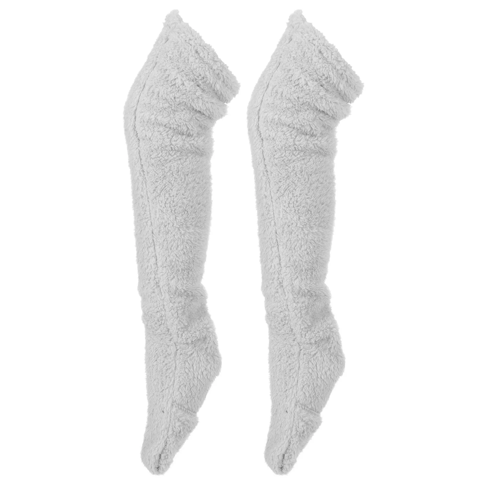 Thermal Socks Plush Women's Slip on Slippers for Double-sided Hair Tip Bubble Fleece Long Tube