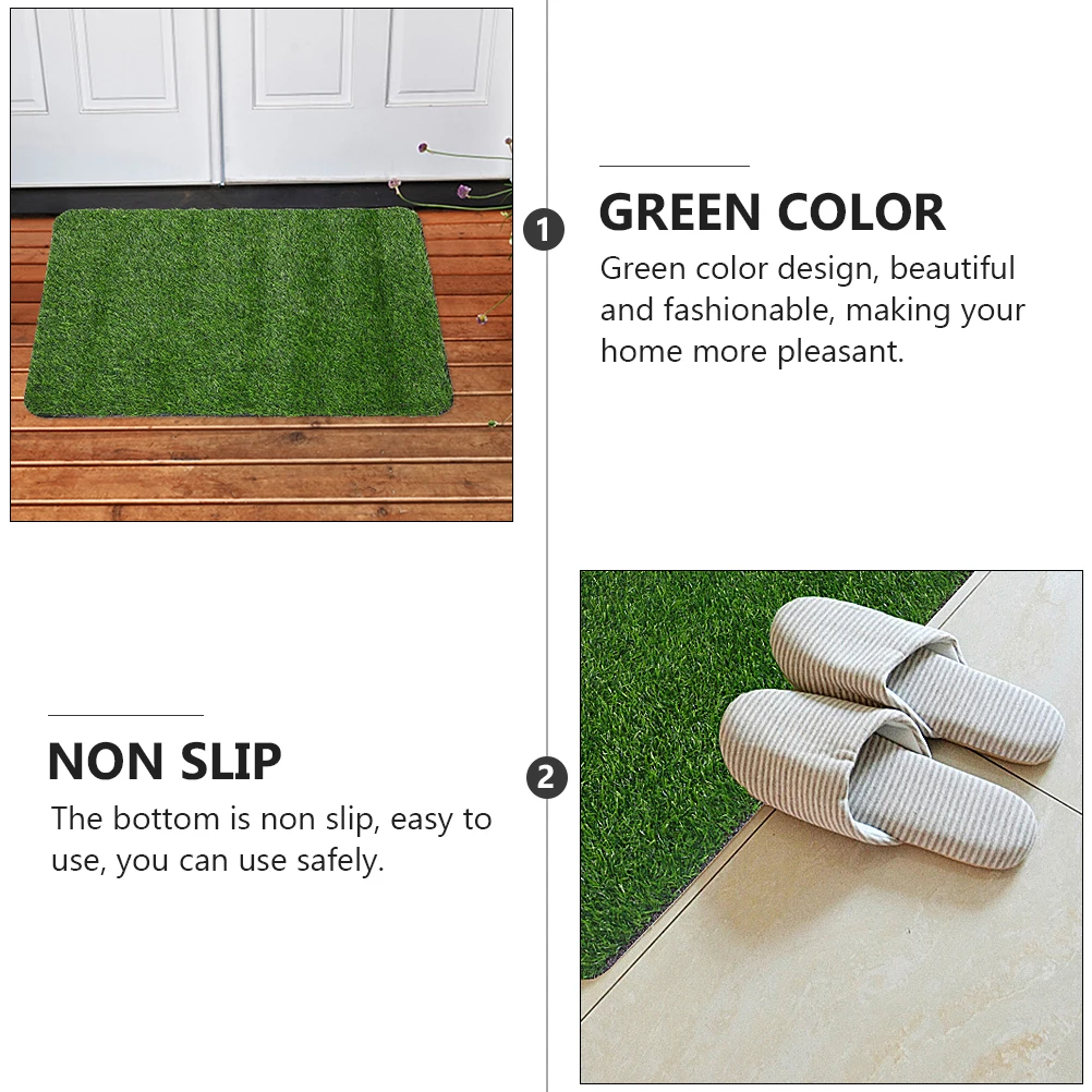 

Natural Green Anti Bath Mat Floor Pad Decorative Entry Doormat for Bathroom Bedroom Living Room Toilet Use Non Skid