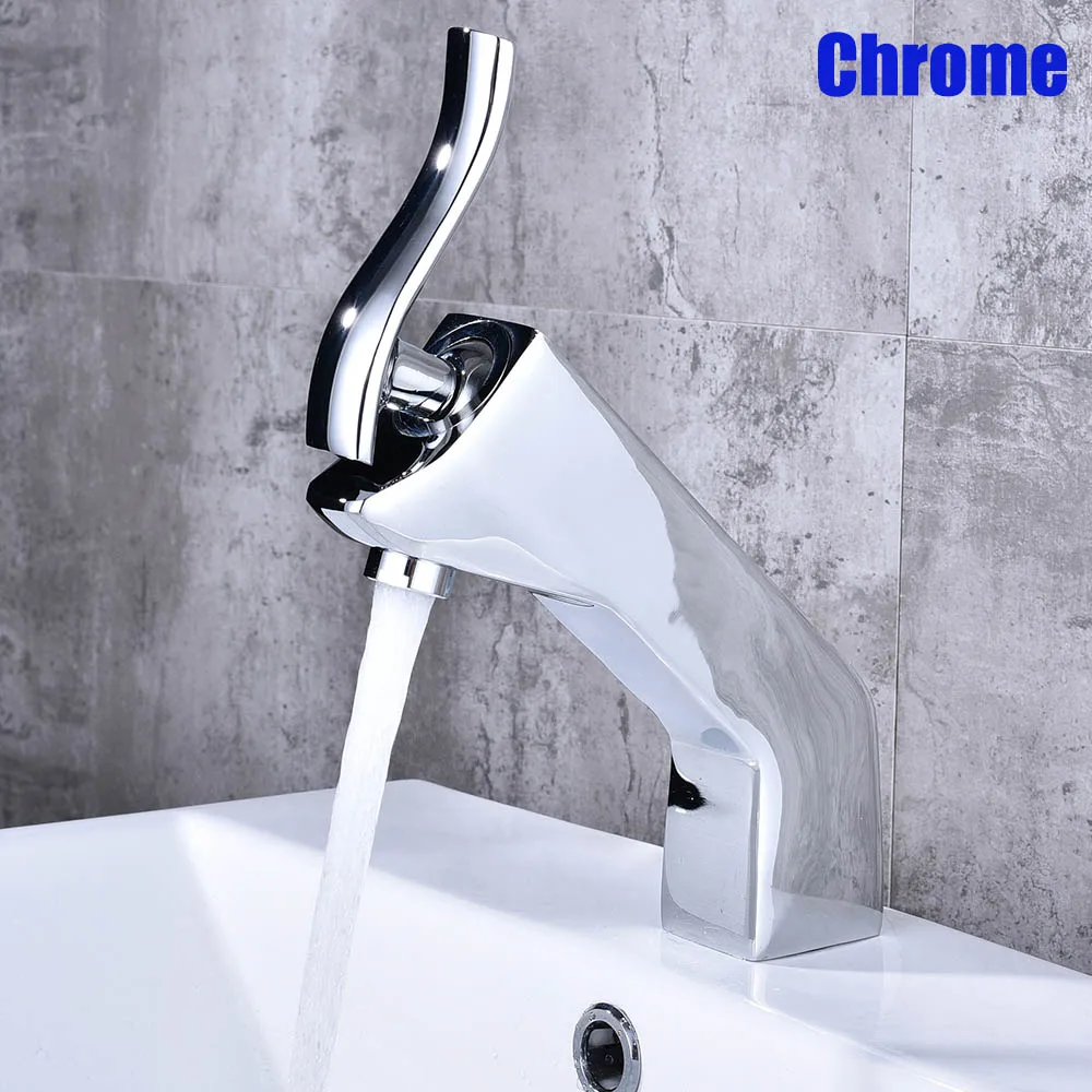 Innovative 1 Set Home Multi-color Basin Faucets Cold and Hot Water Taps Chrome  Black White Red Gold Purple Bathroom Sink Faucet